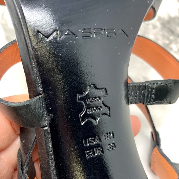 Via Spiga Ruslana Open Toe Black Minimalist Sandal 8 Summer Cocktail Resort Chic - Picture 11 of 16